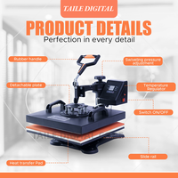 Prensa de Calor Manual Multifuncional 5 en 1 de 38*38CM para Sublimación, Impresora de Tarjetas para Camisetas, Bolsos y Cuero con Transferencia de Calor Digital