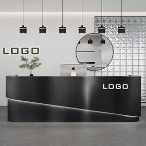 Tối Giản Hiện Đại Bàn Tiếp Tân Cong Thép Không Gỉ Phía Trước Truy Cập Cho Quần Áo Sang Trọng Cửa Hàng Thanh Toán Cho Tiệm Làm Đẹp/Làm Đẹp - Product Image 5