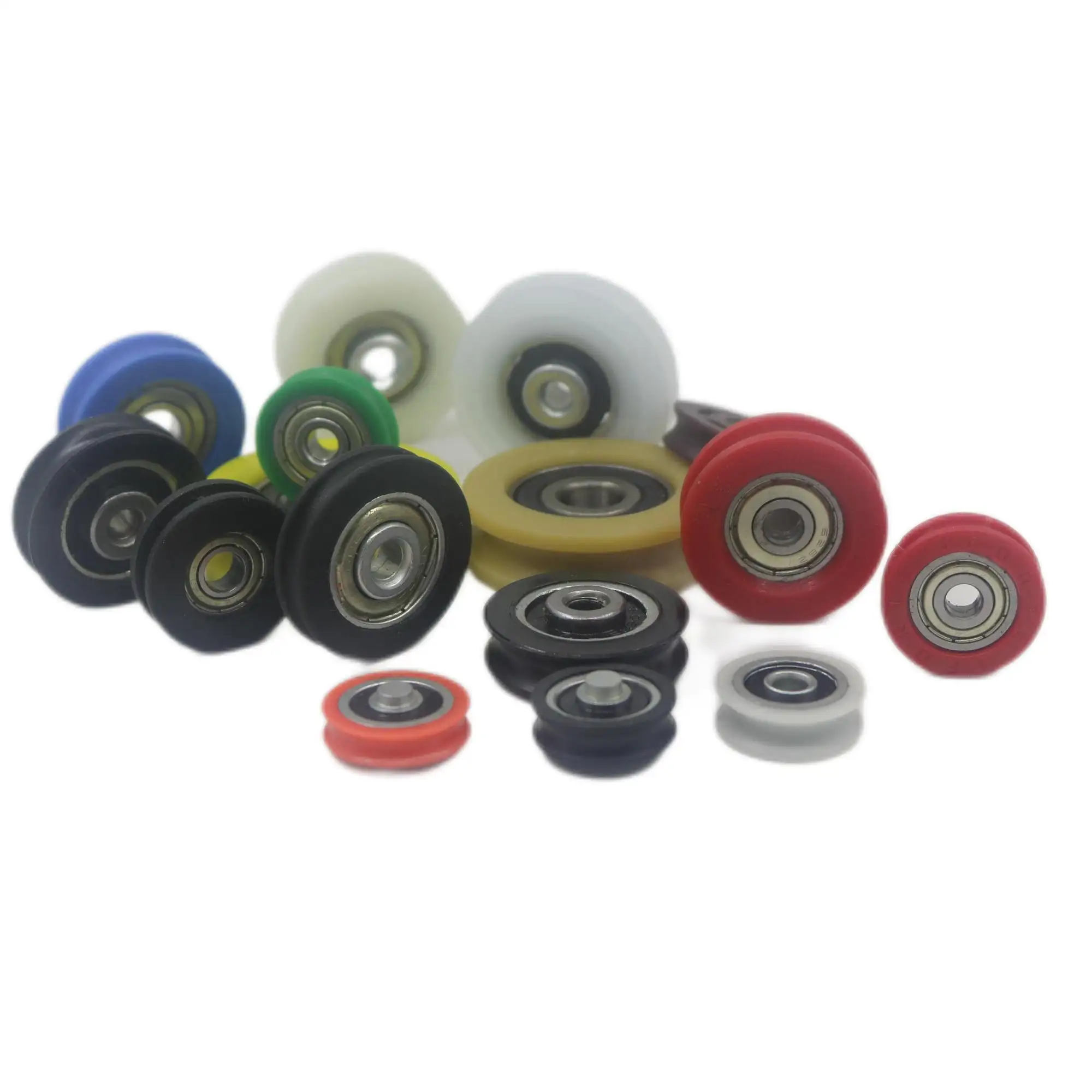 U Groove Roller Wheel Bearing Pulley Plastic Coated Sealed Bearings