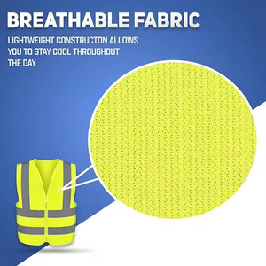 High Quality Traffic Safety Vest with Zipper Custom Logo High Visibility Breathable and Windproof <b>Hi</b> <b>Vis</b> Clothing - Product Image 5