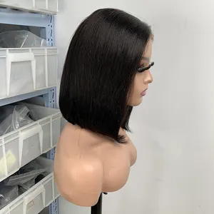 Wear And Go Bob Wigs For Women Human Hair Straight Glueless Wig Ready To Go Human Hair Wig Pre Cut Lace Air on Sale