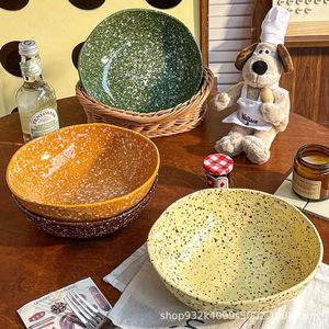 ชามเซรามิกตกแต่งลายสาดสีสันสดใส สำหรับอาหารเบาๆ ผลไม้ สลัด อาหารเช้า อาหารกลางวัน จานลึก รูปทรงแปลกตา ระดับไฮเอนด์ - Product Image 1