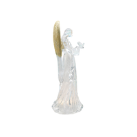 Statue d'ange en acrylique LED, ange priant avec des ailes dorées scintillantes, décoration de porte pour les fêtes de Noël, approvisionnement en gros B2B en Chine
