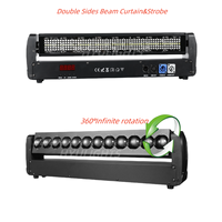 Luz de Escenario LED Móvil de 200W con Doble Haz y Estroboscópico, Rotación Infinita 360°, RGBW DMX512 para DJ y Bares