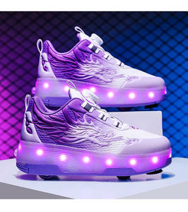 <span class=keywords><strong>Chaussures</strong></span> à <span class=keywords><strong>roulettes</strong></span> JIAXIN avec roues, <span class=keywords><strong>chaussures</strong></span> rapides pour garçons et filles, quatre roues, lumières LED clignotantes, patins à <span class=keywords><strong>roulettes</strong></span> invisibles avec freins - Product Image 4