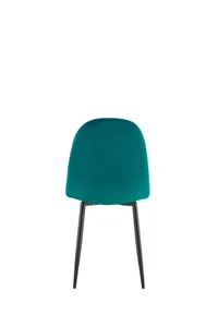Nueva Silla de comedor cubierta de terciopelo de lujo 2023, patas de acero recubiertas de polvo negro, diseño contemporáneo para cocina, comedor, fábrica personalizada - Product Image 4