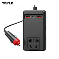 Adaptateur d'alimentation universel 24V 12V pour allume-cigare de voiture, chargeur avec ports USB Type-C, onduleur intelligent 150W pour camions et motos