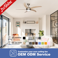 Ventilateur de plafond 1stshine Modern Blades, puissant flux d'air, installation facile, compatible avec les assistants vocaux Alexa et Google, moteur silencieux