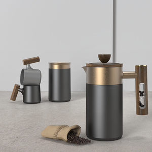 DHPO Portable French Press Coffee Maker pressa per caffè <span class=keywords><strong>in</strong></span> metallo caffettiera manuale con manico a clessidra - Product Image 4