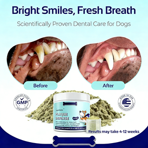 Poudre dentifrice pour chiens et chats pour l'hygiène buccale, élimine la mauvaise haleine, élimine le tartre et la plaque dentaire, soutien immunitaire, enrichi en vitamines - Product Image 1