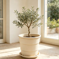 Pot de fleurs en PP épaissi de 24,7 L avec trous de drainage respirants pour le contrôle des racines, design moderne et minimaliste, toutes saisons, pour le sol