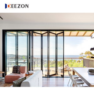 Qualité supérieure Simple Double Pliage Verre Trempé Aluminium Porte Coupe-Vent Conception Personnalisée pour Usage Extérieur-pour Hôtels Villas - Product Image 2