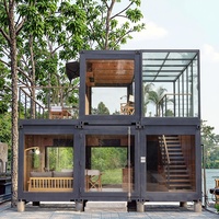 Maison conteneur modulaire détachable à 2 étages, villa d'hôtel de luxe moderne, 2-3 chambres, utilisation pour supermarché/centre commercial, mobilier complet