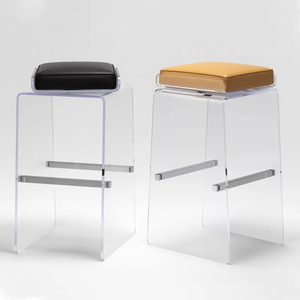 Table Haute <span class=keywords><strong>Plexiglas</strong></span> Acrylique Coussin En Cuir Chaise Moderne Velours Tissu Chaise <span class=keywords><strong>De</strong></span> <span class=keywords><strong>Bar</strong></span> Meubles <span class=keywords><strong>De</strong></span> Salon - Product Image 2