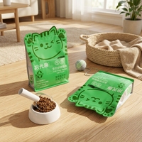 Sacs personnalisés pour aliments pour animaux de compagnie à huit soudures latérales, pochettes à fermeture éclair autoportantes en forme de dessin animé pour nourriture pour chiens et chats