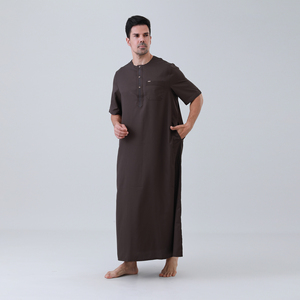Thobe islamique pour hommes de haute qualité avec boutons métalliques, <span class=keywords><strong>Dubaï</strong></span>, Arabie Saoudite, Gandoura, <span class=keywords><strong>Djellaba</strong></span>, vente en gros - Product Image 3