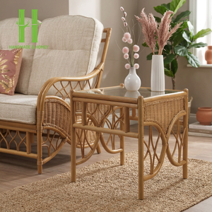 Table basse en rotin de couleur marron, élégante, moderne, écologique, durable, accessoires de mobilier de salon, basse - Product Image 1