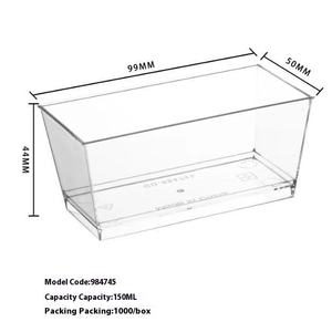 Offre Spéciale pour <span class=keywords><strong>Amazon</strong></span> 150ML Tasses rectangulaires jetables PS Snack et lait Mousse Sciure Pudding Yaourt Boissons Tasses - Product Image 5