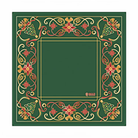 Tapis de Mahjong Dragon Bleu Rouge Antidérapant en Caoutchouc avec Cadre en Bambou, Motif Labyrinthe Géométrique, Tapis de Jeu Personnalisable Vierge