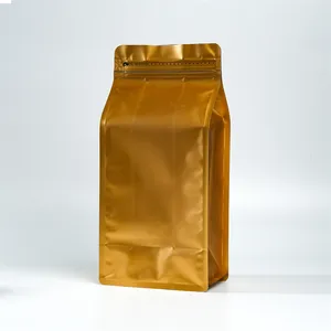 8oz 생분해 성 크래프트 종이 커피 포장 가방 밸브와 지퍼가 달린 맞춤형 인쇄 재활용 커피 백