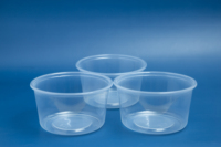 Usine plastique PP jetable Dessert conteneur rond clair bol tasse boîtes de fruits avec couvercle produits d'emballage Top vente 2025