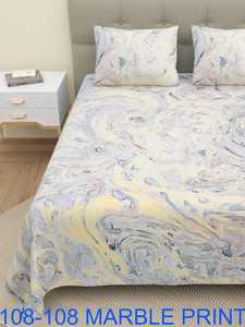 High Quality 100% Cotton Marble Pattern <b>King</b> <b>Size</b> Bedsheet 108x108 Inch Jumbo Bed <b>Sheet</b> Set with 2 Pillow Covers for Home Decor - Product Image 1