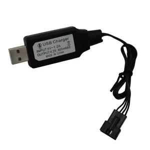 USB hızlı şarj 800mA için uzaktan kumandalı tekneler koruma ve LED göstergesi 7.4V SM-4P lityum pil şarj cihazı