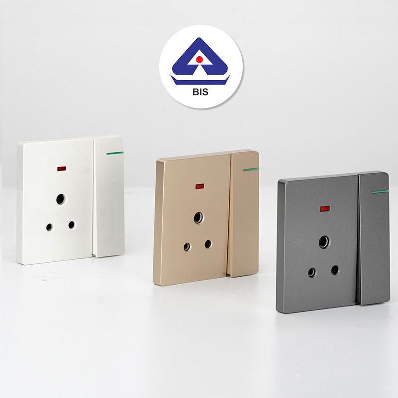250V Modern Custom Indian Socket Wall Switches and Sockets Electrical