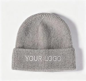 Gorro de Punto Acanalado con Logotipo Bordado Personalizado, Gorro de Invierno Unisex con Borde Reforzado - Product Image 1