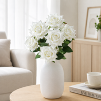 Prix d'usine – Fleurs artificielles de roses pour la décoration de la maison et des mariages, arrangements décoratifs en soie et plastique au toucher réel