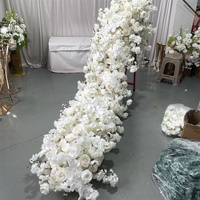 Guirlande de fleurs artificielles en soie ML Modern de 3,4 m de long, roses, hortensias, fleurs de cerisier et orchidées, grande taille, pour la décoration de table de mariage