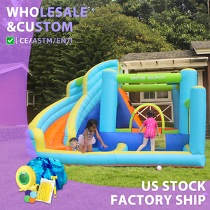 Meilleures ventes : Château gonflable aquatique pour enfants avec toboggan, 360x340x218cm, <span class=keywords><strong>4</strong></span> personnes, tissu Oxford 420D+840D - Product Image 1