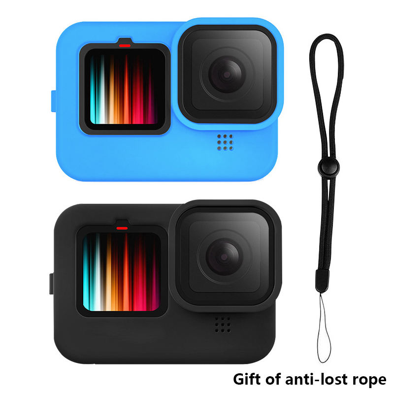 Wholesale Hongdak for Go Pro HERO 9 / 10 /11 /12 Silicone Protective Case Cover With Wrist Strap & Lens Cover