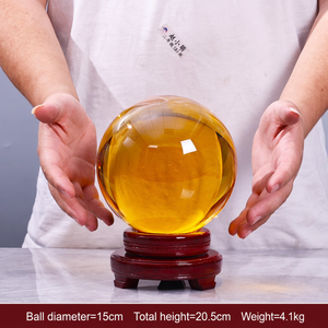 <span class=keywords><strong>Esfera</strong></span> de Cristal Feng Shui Grande de 200mm 250mm, <span class=keywords><strong>Esfera</strong></span> <span class=keywords><strong>Gigante</strong></span> de Cristal <span class=keywords><strong>Transparente</strong></span> K9 con Base de Madera Gratis - Product Image 1