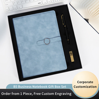 Ensemble cadeau d'entreprise avec logo personnalisable, carnet à couverture rigide, bloc-notes en cuir PU, carnet B5 avec stylo