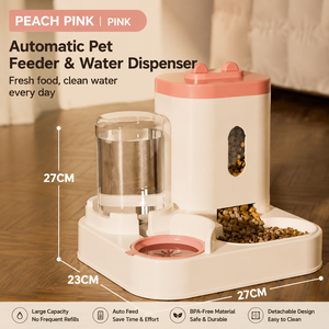 Distributore Doppio Cibo e Acqua per Animali Domestici Anti-Schizzi Impermeabile, Ricarica Semi-Automatica 2-in-1, Serbatoio Trasparente Grande Capacità per Cani e Gatti - Product Image 4
