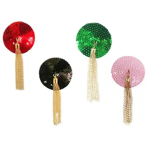 Sequins Pasties Wholesale Reusable Sexy Sticker Breast Pasties Decoration Women Nipple Tassels Nipple Cover For Rave Festival