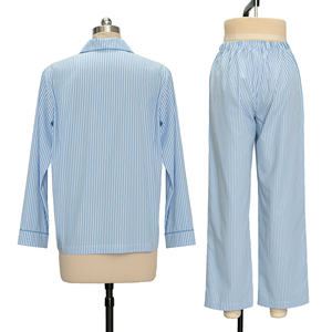 Tùy Chỉnh Sọc Của Phụ Nữ Đồ Ngủ 100% Cotton Phụ Nữ Loungewear Pyjama Ngủ Set Pjs Phòng Chờ Mặc Bộ - Product Image 3