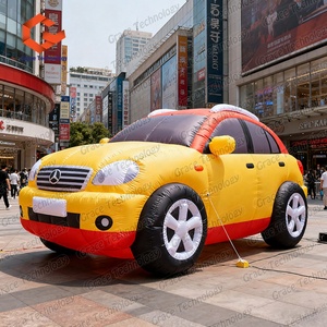 Forma personalizzata pubblicità modello di veicolo gonfiabile gigante gonfiabile auto rossa cartone animato per spettacolo all'aperto - Product Image 4