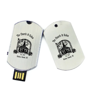 Độc đáo Dog Tag <span class=keywords><strong>USB</strong></span> Flash Drive thiết kế thời trang Pen Drive name tag Memory Stick với logo và Vòng cổ 1GB 2GB 4GB 8GB 16GB 32GB - Product Image 1