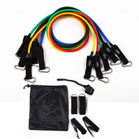 Cinturón de cuerda de tensión TPE de 11 piezas, equipo de entrenamiento de fitness elástico multifuncional, bandas de ejercicio de resistencia pesada, juego de una palabra