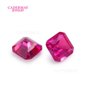 Cadermay Synthetic Ruby Square Loose Stone Pink For Jewelry Making - Product Image 4