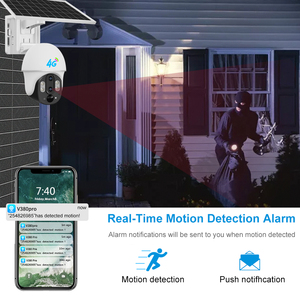 OEM 10xOptical Zoom V380 Pro Batería Solar Powered Cámara 4G <span class=keywords><strong>Tarjeta</strong></span> Sim Seguridad inalámbrica PTZ WiFi IP CCTV Cámaras solares al aire libre - Product Image 4