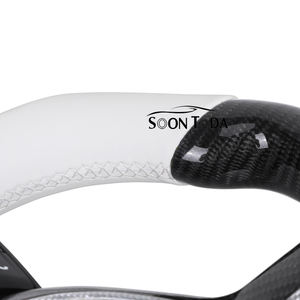 Volant en cuir blanc avec affichage LED SOON TODA en fibre de carbone pour <span class=keywords><strong>BMW</strong></span> F10 F16 F20 F30 F31 F32 M3 F80 M4 F82 M2 F87 E88 E90 E92 - Product Image 4