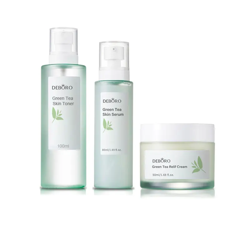 Grüner Tee Koreanisches Hautpflege set Schönheits kosmetik Anti-Akne-Creme Wasser öl Balance Natürliches Grüntee-Hautpflege set