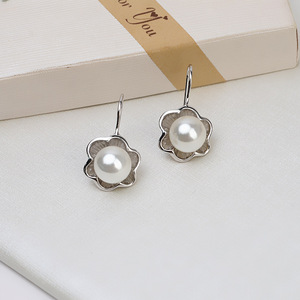 Ganchos para Aretes de Plata S925, Edición Coreana, DIY, con Perlas y Cuentas de Circonita, Bandeja Vacía, Accesorios Personalizados para Mujer - Product Image 3