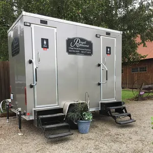 Luxe Milieuvriendelijke Op Maat Gemaakte Toiletcabine Draagbare Mobiele Toiletaanhangwagen Porta Potty Draagbare Toiletaanhangwagen