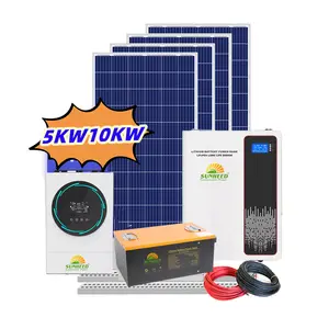 MPPT ไฮบริดระบบพลังงานแสงอาทิตย์5kw ระบบแผงเซลล์แสงอาทิตย์บ้าน5kw ตารางผูกระบบพลังงานแสงอาทิตย์6kw 8kw 10kw