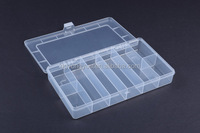 Boîte de rangement en plastique transparent en gros Organisateur en PP transparent avec séparateurs pour leurres de pêche et bijoux
