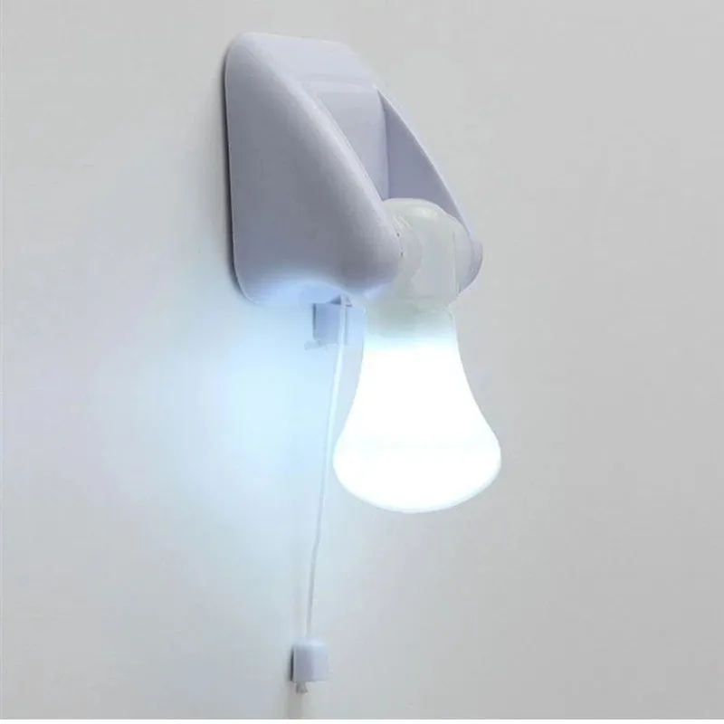 Đèn LED Dây Kéo Treo Tường Ban Đêm Đèn Bàn Tủ Quần Áo Bóng Đèn Tự Dính Cho Nhà Vệ Sinh Phòng Ngủ Chiếu Sáng Hoạt Động Bằng Pin